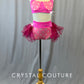 Pink Polka Dot Two Piece with Tulle Half Skirt - Rhinestones