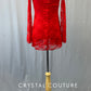Red Lace Flare Sleeve Overlay Dress