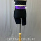 Black and Purple Connected Two Piece with Fringe and Rhinestones