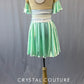 Silky Mint Two Piece with Flutter Sleeves and Circle Skirt - Rhinestones