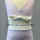 Purple and White Gingham Two Piece with Tie Front
