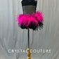 Custom Black Mesh Leotard with Pink Feather Skirt - Rhinestones