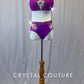 Custom Purple Halter Two Piece with Lace Back Applique - Rhinestones