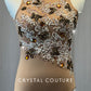Custom Nude Mock Neck Leotard with Open Back - Appliques & Rhinestones