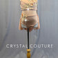 Custom Peach Strappy Back Leotard with Back Skirt and Appliques - Rhinestones