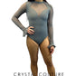 Custom Grey Long Sleeve Leo with Mesh and Flutter Cuffs