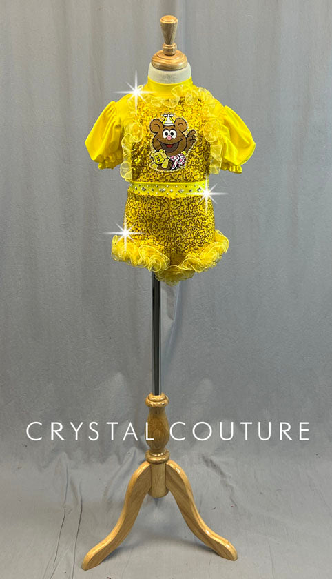 Striped Robe Muppet Custom Yellow Muppet Babies Sequined Jumper with Puff Sleeves and Ruff ...