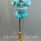 Custom Light Blue Muppet Babies Sequined Jumper with Puff Sleeves and Ruffles - Rhinestones