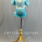 Custom Light Blue Muppet Babies Sequined Jumper with Puff Sleeves and Ruffles - Rhinestones
