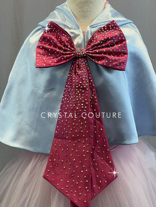 Light Pink Princess Bodice Tutu with Baby Blue Hooded Cloak - Rhinestones