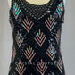 Black Sequined Flapper Dress with Fringe Hem - Rhinestones