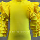 Custom Bright Yellow Unitard with Layered Ruffle Sleeves
