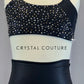 Back Strappy Back Bra Top with High Waisted Animal Print Leggings - Rhinestones
