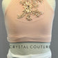 Custom Peach and White Halter Top and Long Skirt with Appliques