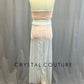 Custom Peach and White Halter Top and Long Skirt with Appliques