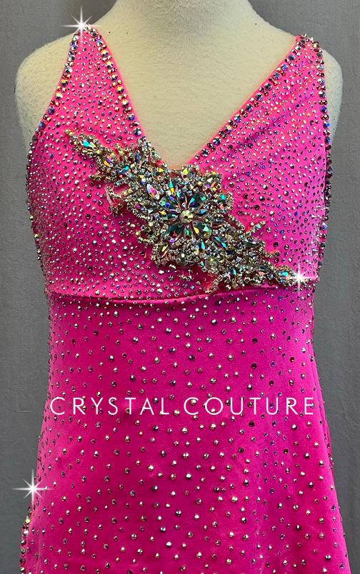 Sexy Pink Dress Rhinestones