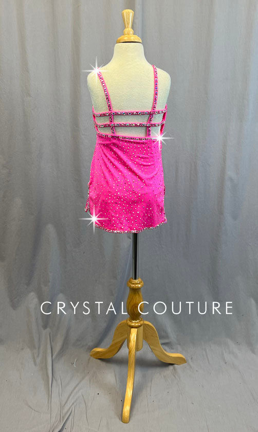 Hot Pink Mini Dress with Black Blazer - Rhinestones – Crystal Couture