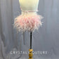 Custom Baby Pink Two Piece with Feather Bustle and Appliques - Rhinestones