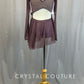 Custom Mauve Connected Two Piece with Asymmetrical Skirt and Appliques - Rhinestones
