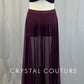 Custom Plum Two Piece with Long Skirt and Gold Beaded Appliques - Rhinestones