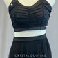 Black Strappy Back Two Piece with Long Skirt - Rhinestones