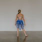 Blue Ombre 2pc Bra-Top with Brief/Tendril Skirt - Swarovski Rhinestones