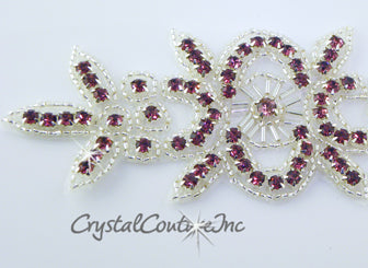 Amethyst Beaded/Rhinestone Applique #1