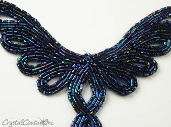 Sapphire AB Beaded Applique