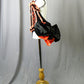 Custom Orange and Black Corset Style Leotard with Bustle Skirt - Swarovski Rhinestones