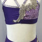 Purple Bra-Top and Skirt/Trunk with Appliques - Swarovski Rhinestones
