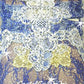 Blue and Lt Blue Floral Lace Connected 2 pc with Embroidered Appliques - Swarovski Rhinestones