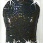 Custom Black Zsa Zsa Sequin A-Line Dress - Swarovski Rhinestones
