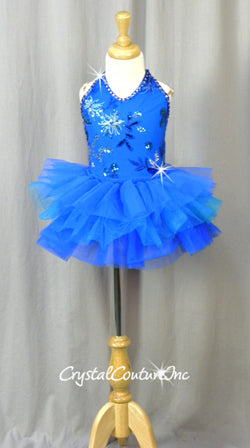 Royal and Teal Blue Tutu with Embroidered/Sequin Bodice - Rhinestones