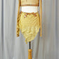 Nude, Copper & Gold Long Sleeve and Booty Shorts/Chiffon Skirt - Swarovski Rhinestones