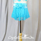 Lt Turquoise Blue 2 Piece Top and High -Waist Booty Shorts with Sheer Back Skirt