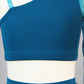 Dark Teal Blue 2 Piece Asymmetrical Top and Booty Shorts/Chiffon Skirt