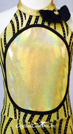 Shimmery Metallic Gold and Black Stripe "Lion" Leotard with Tail