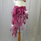 Plum/Dark Pink 2-Piece Bra Top and Trunks with Tendril Skirt - Swarovski Rhinestones