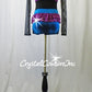 Teal Blue & Purple Lace 2 Pc Top and Booty Shorts - Rhinestones