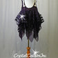 Purple Dress/Bike-a-Tard with Ivory Floral/Beaded Appliques - Swarovski Rhinestones