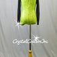 Lime Green Sequined Leotard with Black Sparkly Mesh Sleeves - Swarovski Rhinestones