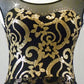 Black Leotard with Gold Patterned Sequins and Long Black Mesh Skirt - Swarovski Rhinestones