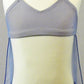 Lt Blue Bra Top and Blue Trunks with Sheer Mesh Ombre Blue Cape