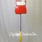 Custom Red Lycra & Open-Net Leotard -  Appliques & Swarovski Rhinestones