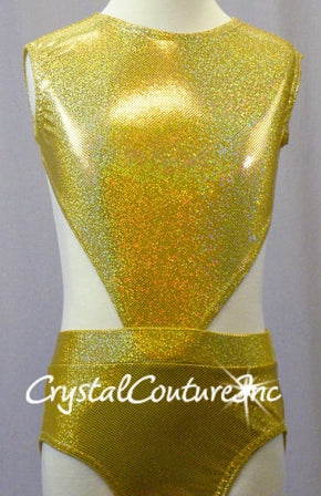 Custom Shimmery Gold Connected 2 Piece Top and Trunk