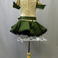 Olive Green and Nude Zsa Zsa Sequin One Piece with Skirt - Swarovski Rhinestones