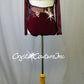 Burgundy Mesh Long Sleeve Leotard with Embroidered Appliques - Swarovski Rhinestones