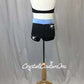 Black with Blue Crop Top and Boy Shorts - Swarovski Rhinestones