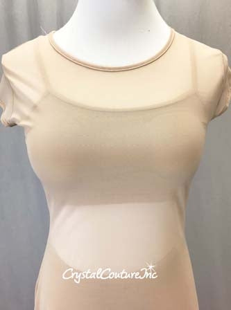Nude 3 pc Mesh Dress w/ Lycra Bra Top and Briefs