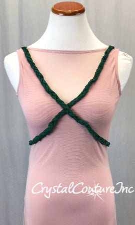 Vintage Pink/Green Mesh Dress w/Attached Leotard